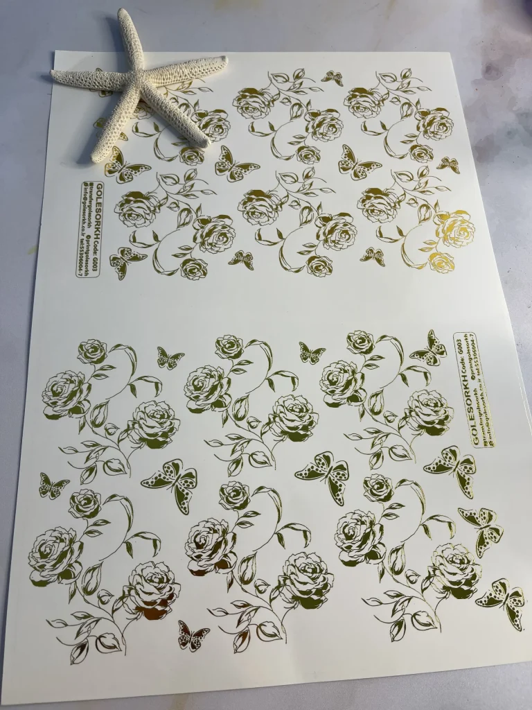 ترانسفر گل طلا کوب