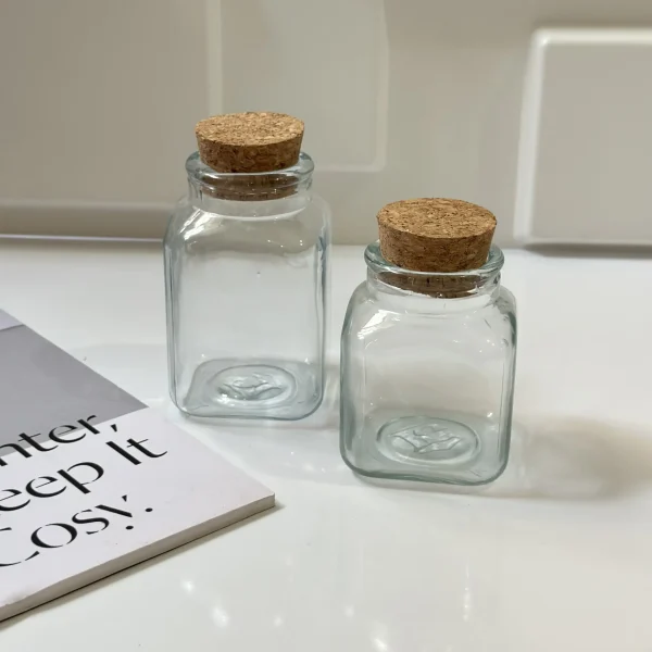 جار چوب پنبه مربع