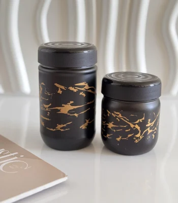 بانکه شیشه ای ماربل طلایی